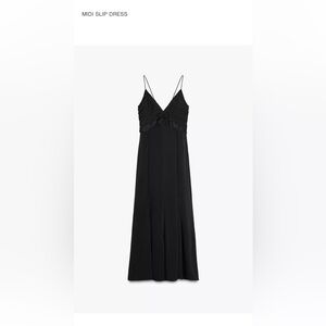 Zara Elegant Black Midi Dress